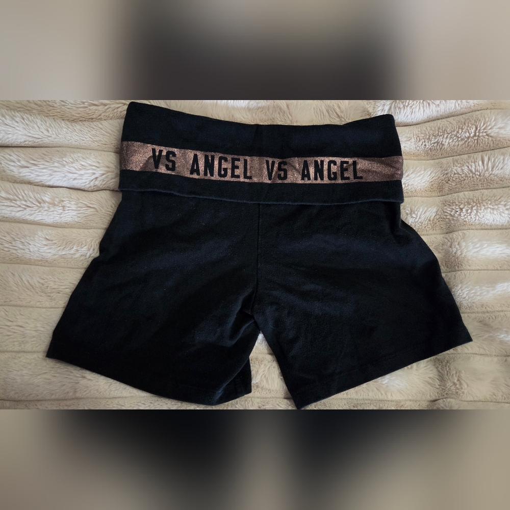 🪽Y2K Angel Victoria SECRET Yoga SHORTS LONG SIZE SMALL BLACK Like New